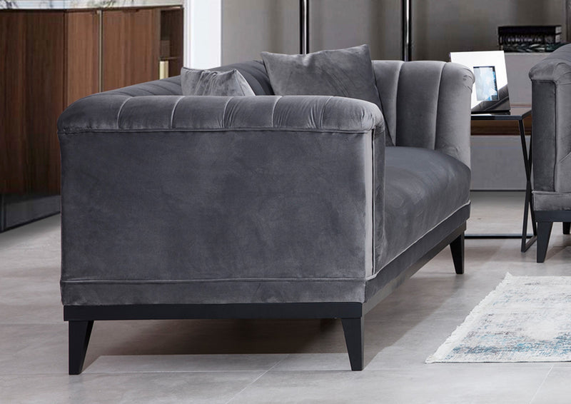 Canapea 3 Locuri Asi Home Trendy - Dark Grey  Lemn de Fag | PAL 89X225X79 cm