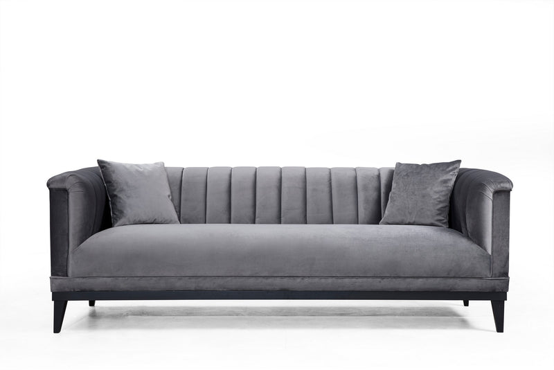 Canapea 3 Locuri Asi Home Trendy - Dark Grey  Lemn de Fag | PAL 89X225X79 cm