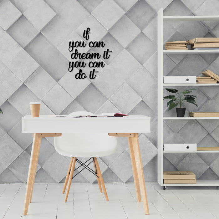 Decoratiune de Perete din Lemn Asi Home If You Can Dream It You Can Do It Lemn X95X55 cm