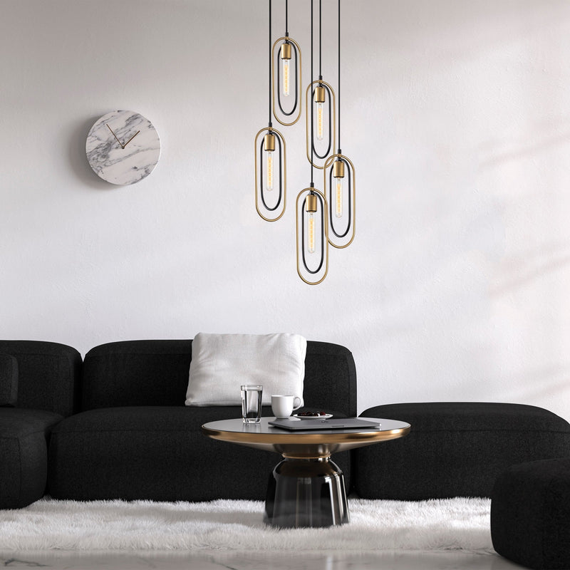 Lustră Asi Home Cerco - 2041, Negru, 5xE27