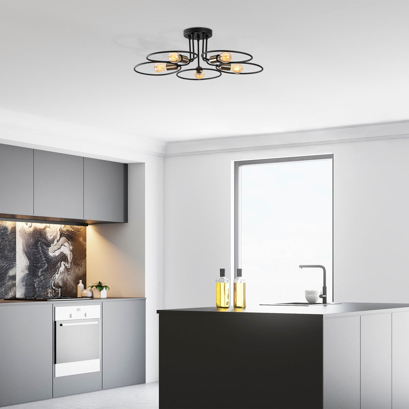 Lustră Asi Home Circle - 1346, Negru, 5xE27
