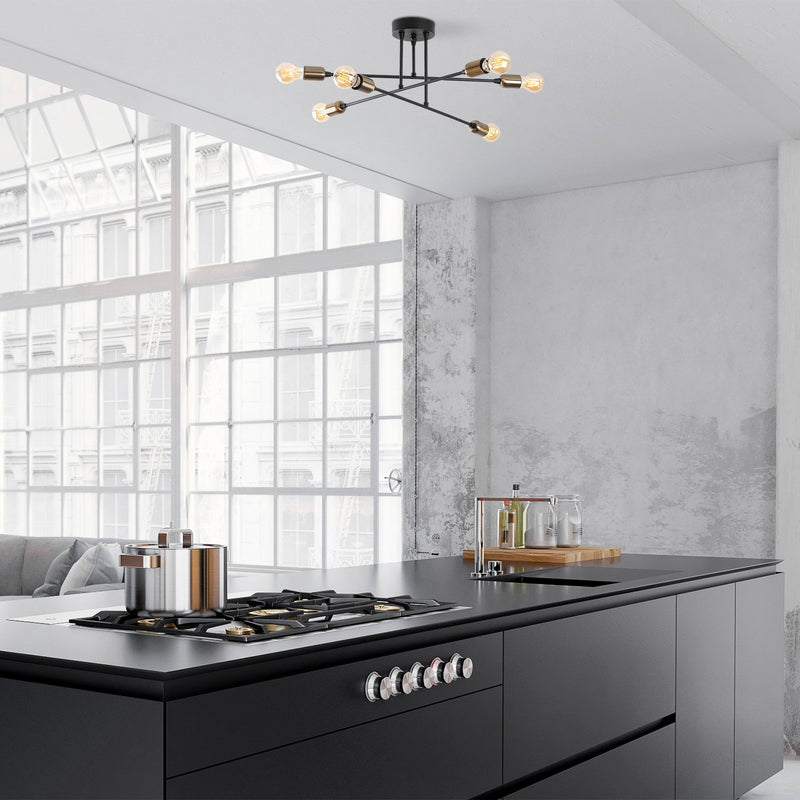 Lustră Asi Home Fleur - 1501, Negru, 6xE27