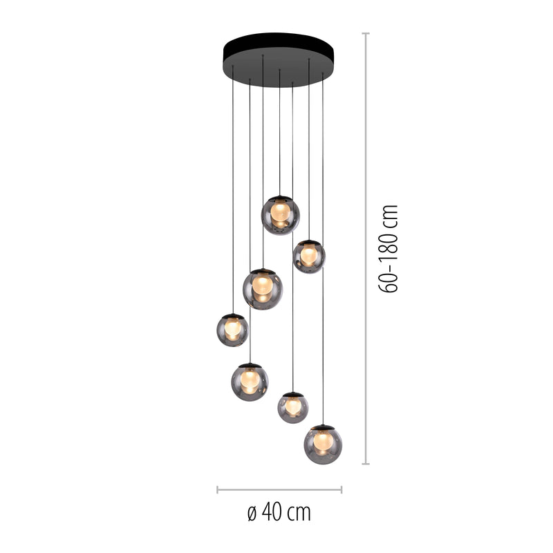 Lustra Paul Neuhaus PURE POPUP 7xLED Gri