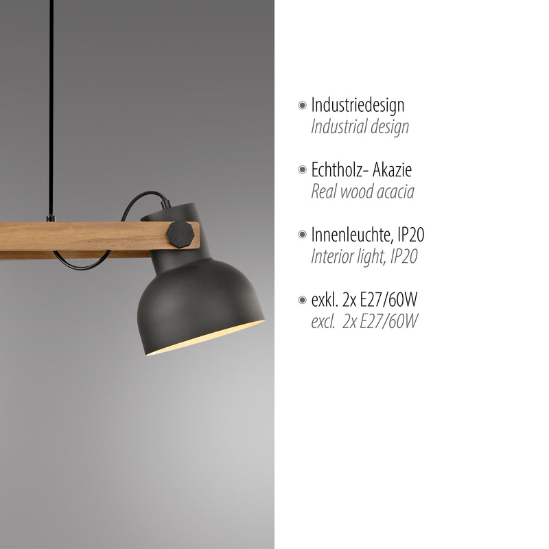 Lustra Paul Neuhaus CUP 2.0 2xE27 Negru