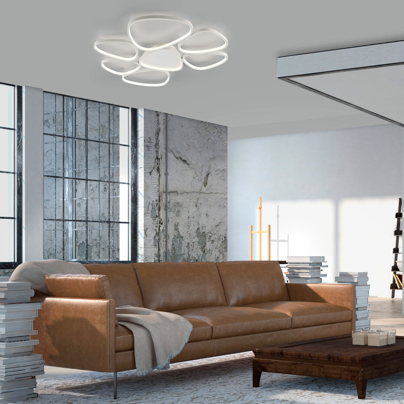 Plafoniera Paul Neuhaus PEBBLES 7xLED Alb