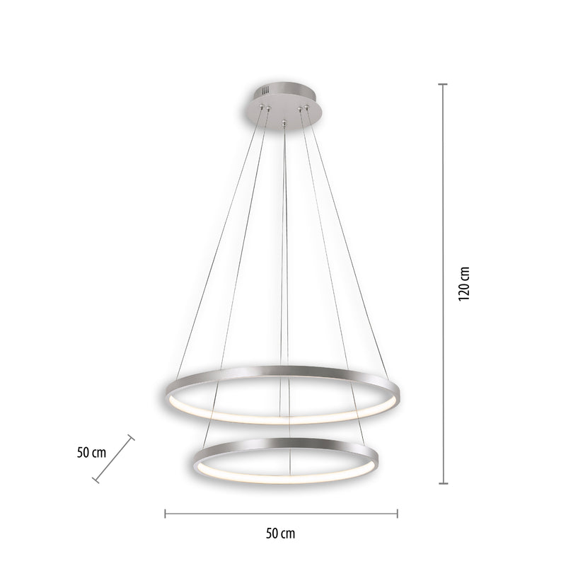Lustra Paul Neuhaus CIRCLE 2xLED Argintiu