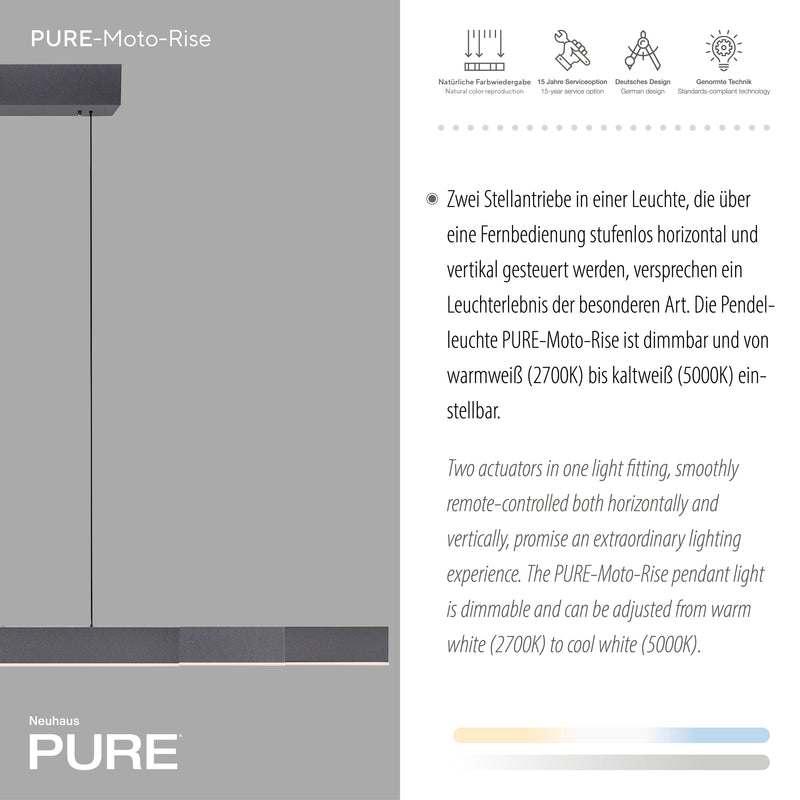 Lustra Paul Neuhaus PURE MOTO-RISE 3xLED Negru