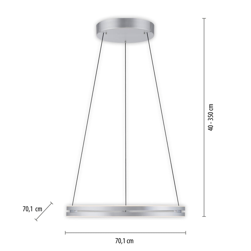 Lustra Paul Neuhaus PUREE-LOOP 2xLED Aluminiu