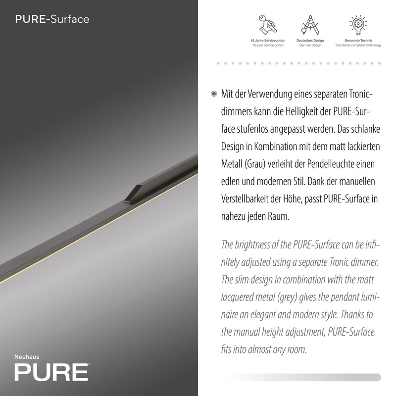 Lustra Paul Neuhaus PURE SURFACE LED Gri