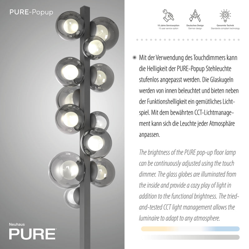 Lampadar Paul Neuhaus 12xLED Gri