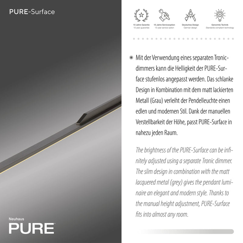 Lustra Paul Neuhaus PURE SURFACE LED Gri
