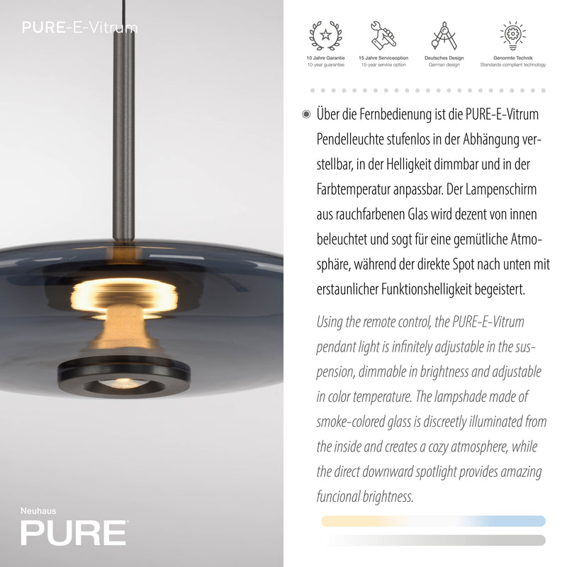 Lustra Paul Neuhaus PURE E-VITRUM 2xLED Gri