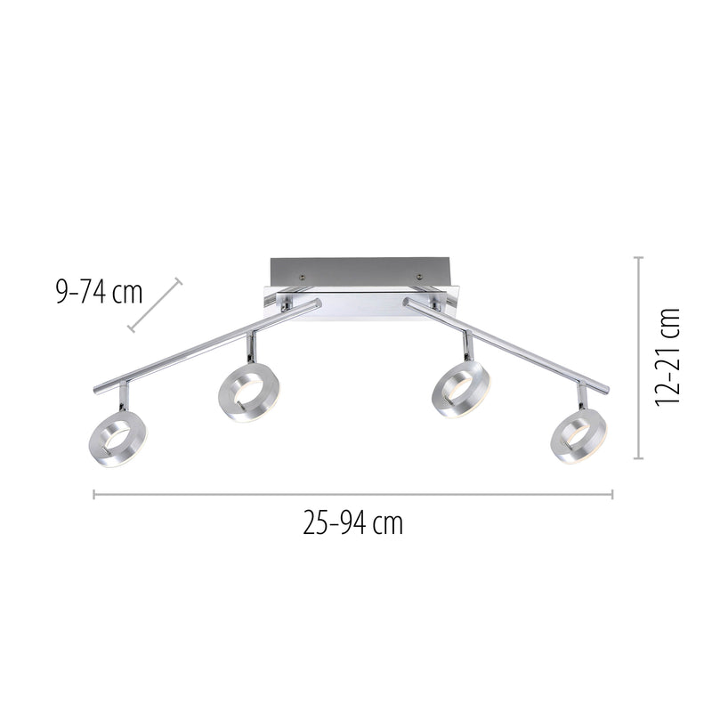 Plafoniera Paul Neuhaus SILEDA 4xLED Aluminiu