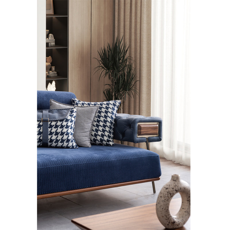 Canapea Arty Inev Asi Home, Albastru, lungime 257cm, latime 108cm, inaltime 87cm