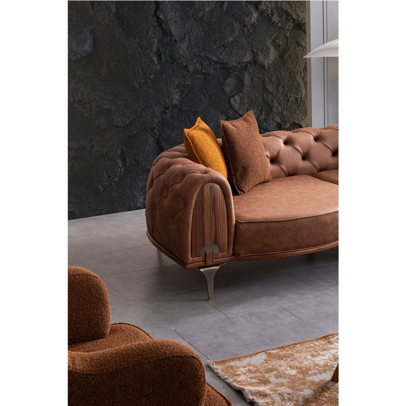 Canapea Roys Inev Asi Home, Maro inchis, lungime 251cm, latime 107cm, inaltime 67cm