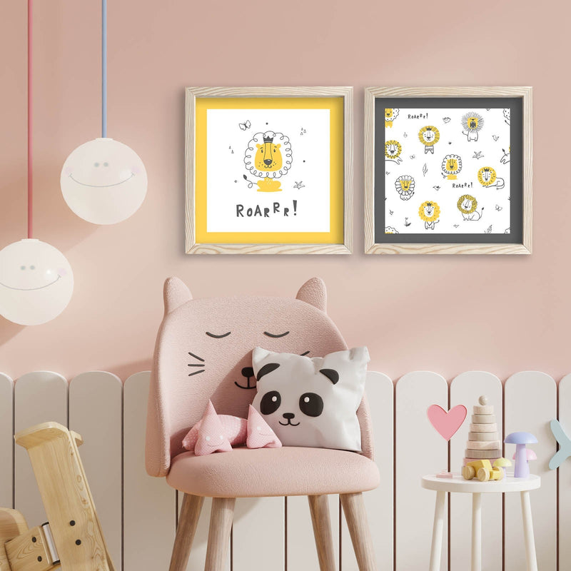 Decorațiune Perete Asi Home 2P3333Kct-006, Galben, 33x68 cm