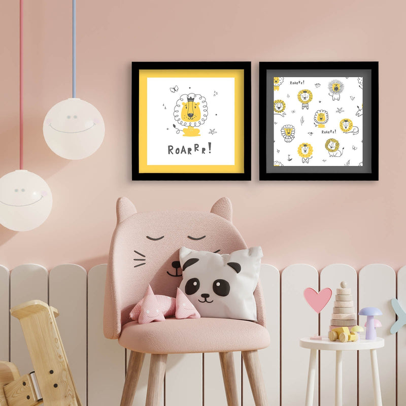 Decorațiune Perete Asi Home 2P3333Sct-006, Galben, 33x68 cm