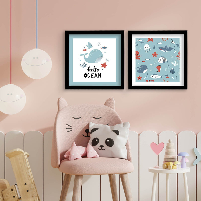 Decorațiune Perete Asi Home 2P3333Sct-018, Albastru, 33x68 cm