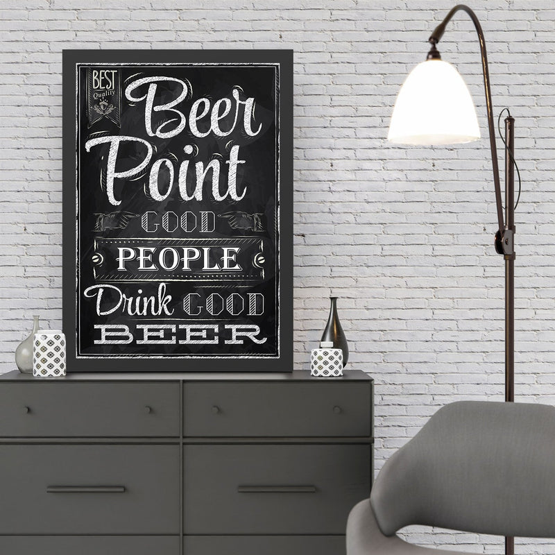 Decorațiune Perete Asi Home Beer Point (40 x 55), Negru, 40x55 cm