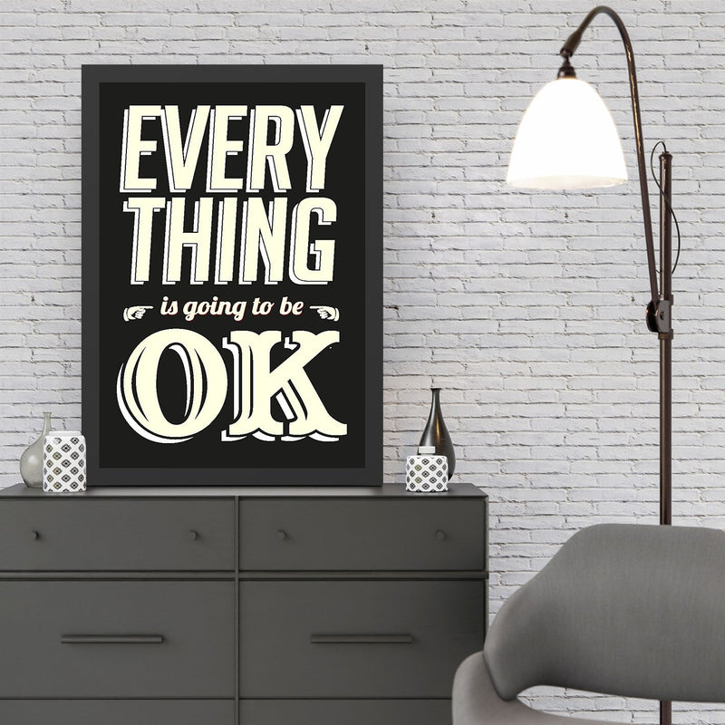 Decorațiune Perete Asi Home Everything OK (35 x, Negru, 35x45 cm