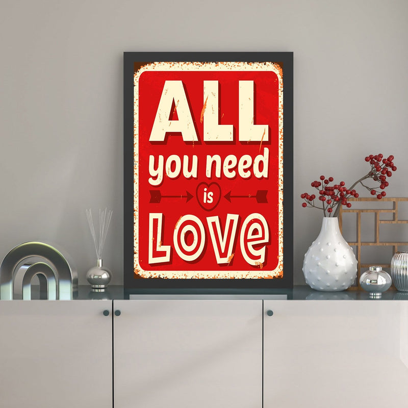 Decorațiune Perete Asi Home Love (40 x 55), Roșu, 40x55 cm