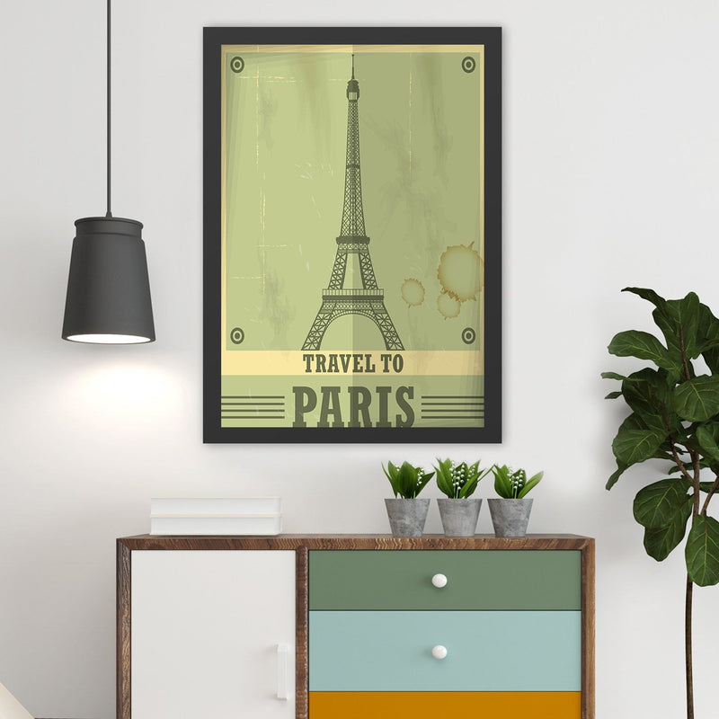 Decorațiune Perete Asi Home Travel To Paris (55, Verde, 55x75 cm