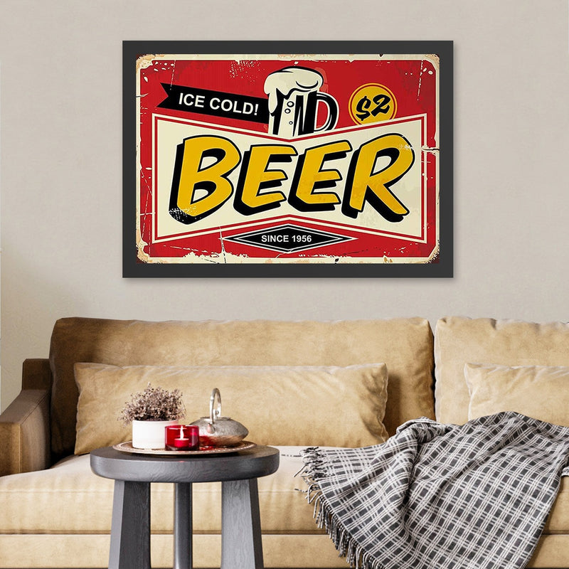 Decorațiune Perete Asi Home Ice Cold Beer 2 (40, Roșu, 40x55 cm