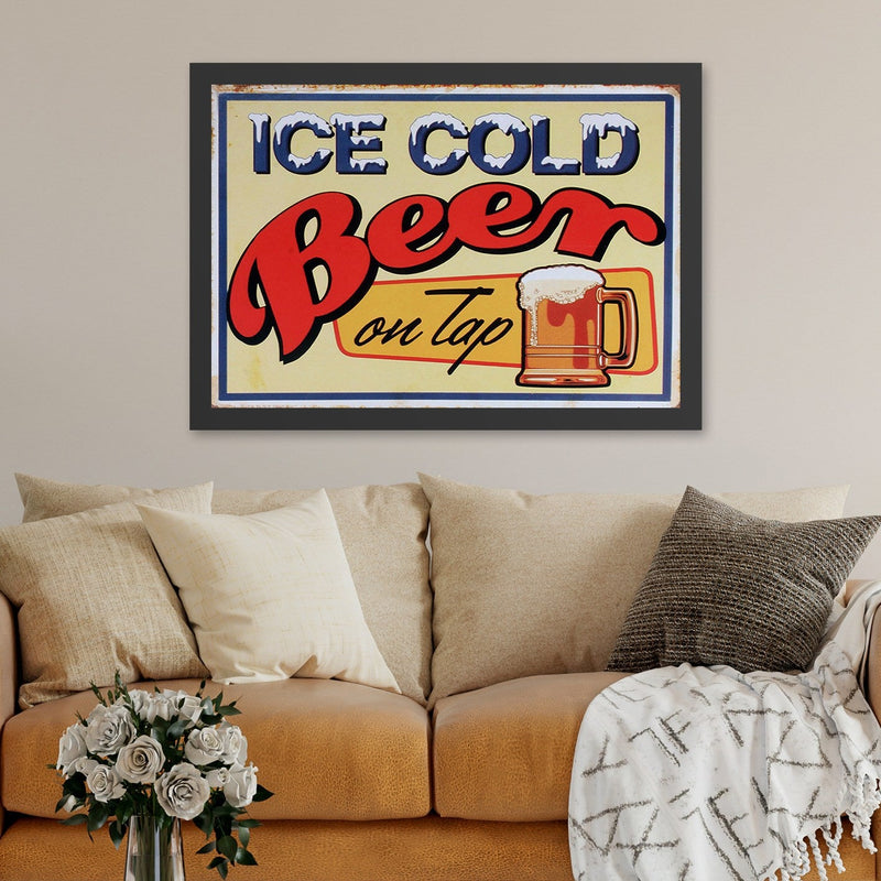 Decorațiune Perete Asi Home Ice Cold Beer On, 55x75 cm