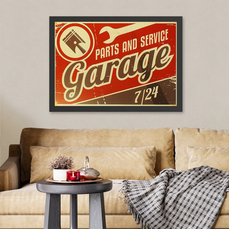 Decorațiune Perete Asi Home Garage 7/24 (55 x, 55x75 cm