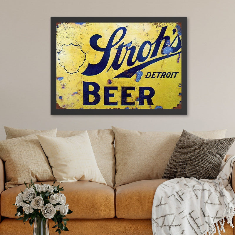 Decorațiune Perete Asi Home Detroit Beer (40 x, Galben, 40x55 cm