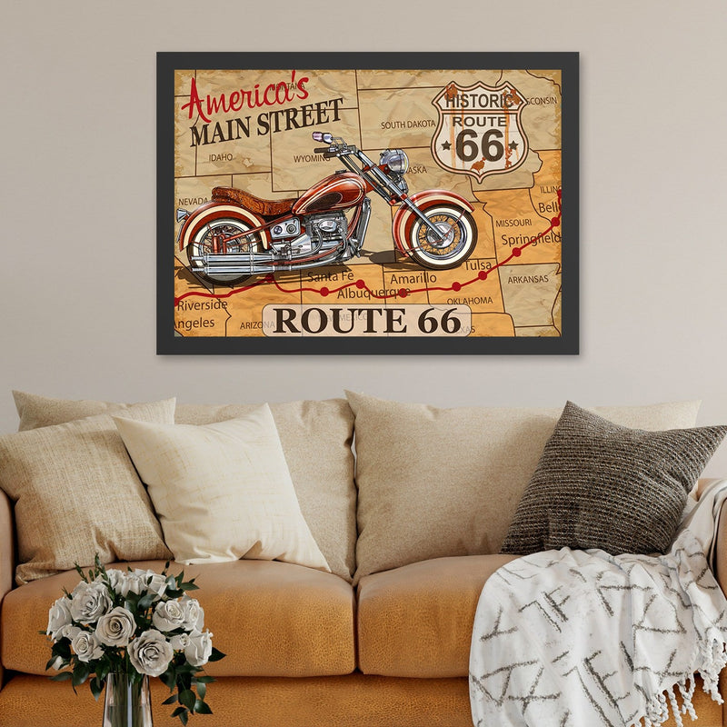 Decorațiune Perete Asi Home Route 66 (40 x 55), 40x55 cm