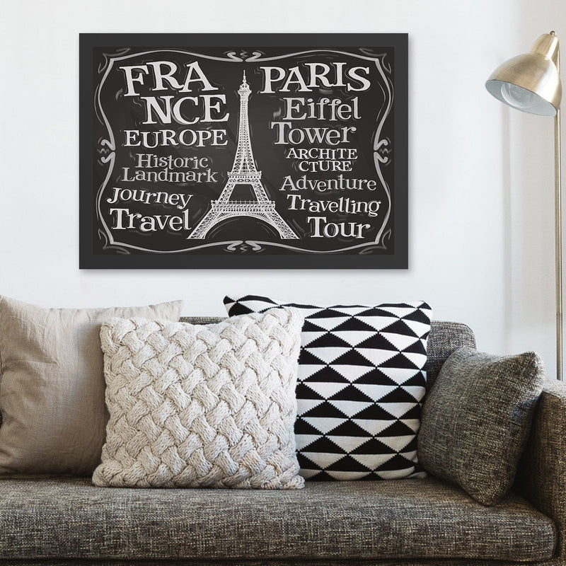 Decorațiune Perete Asi Home Paris 2 (35 x 45), Negru, 35x45 cm
