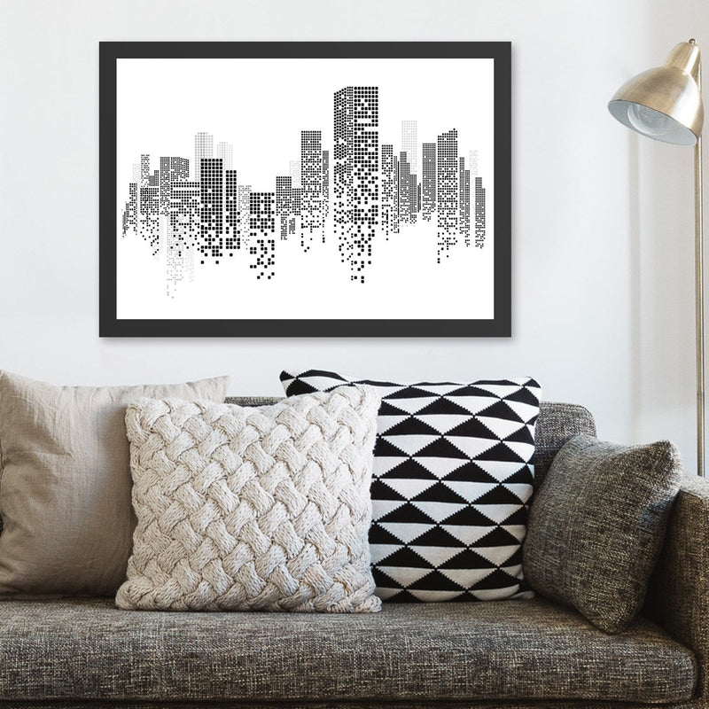 Decorațiune Perete Asi Home Buildings (35 x 45), Negru, 35x45 cm