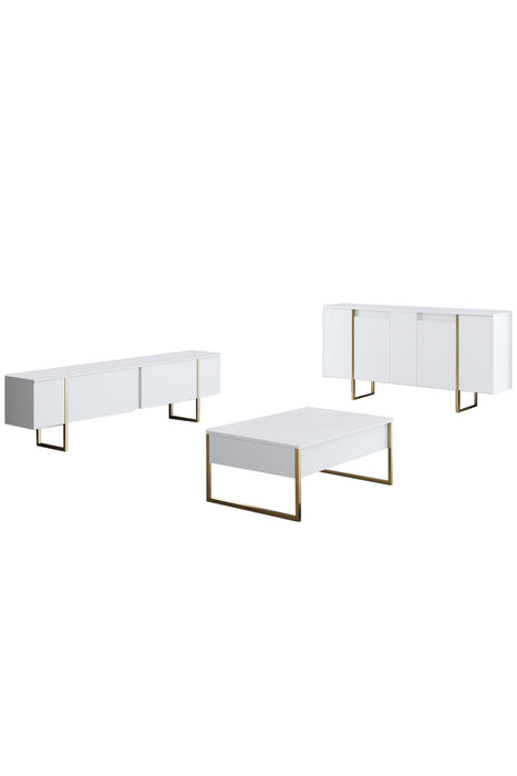 Consola Asi Home Luxe - White, Gold PAL 35X160X80 cm