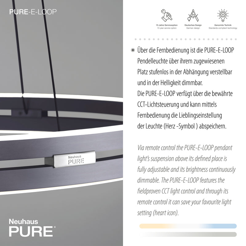 Lustra Paul Neuhaus PURE E-LOOP 2xLED Gri