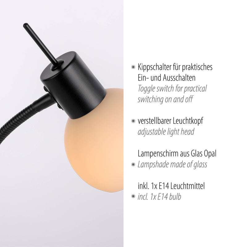 Veioza Paul Neuhaus LOKI 1xE14 Negru