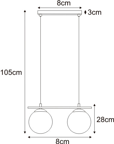 Lustra Zuma Line GLOBE 2xE14 LED Negru