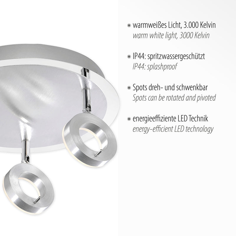 Plafoniera Paul Neuhaus SILEDA 3xLED Aluminiu