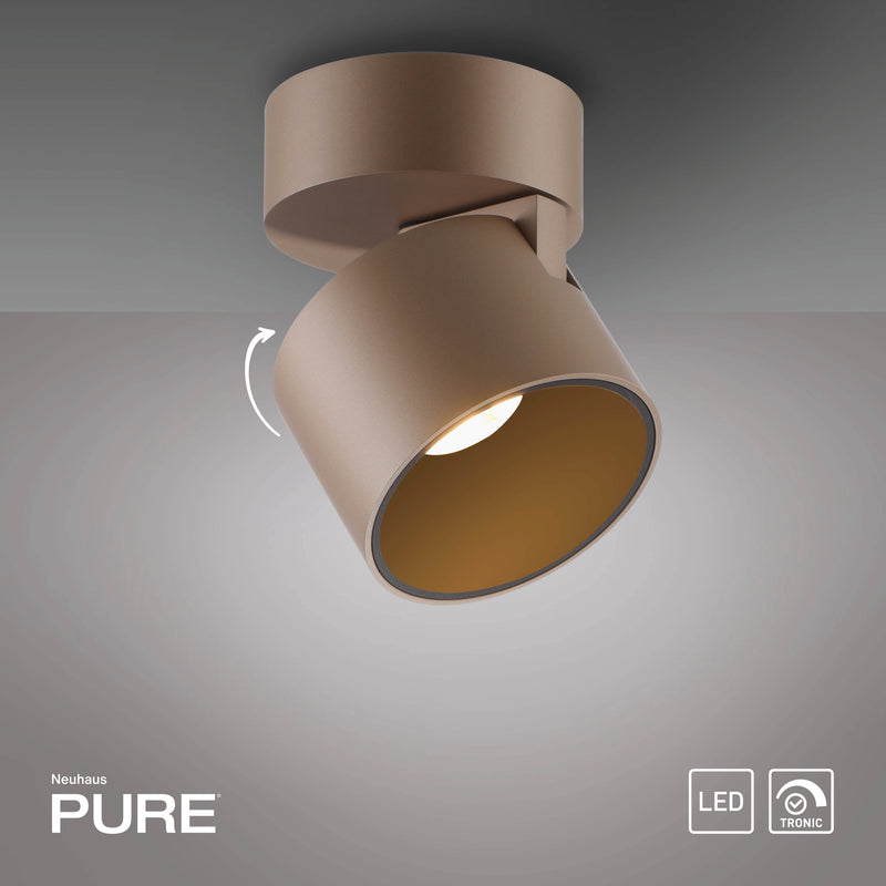 Plafoniera LED Paul Neuhaus, Ø9,5-13,7xH11,5-16 cm PURE CUP 2700K - 1320lm Maro