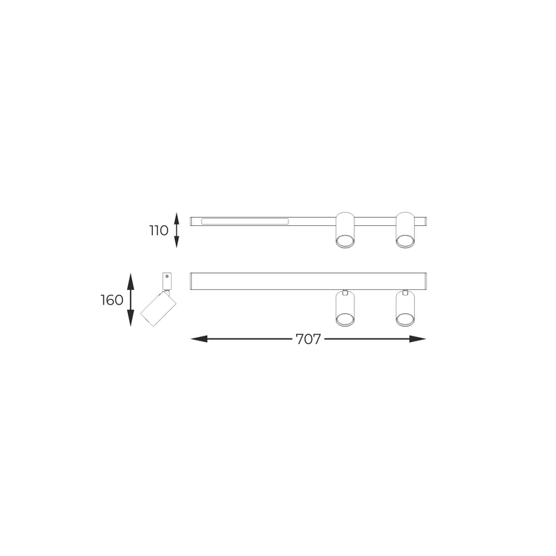 Plafoniera Zuma Line MANNARI 2xGU10/LED Negru