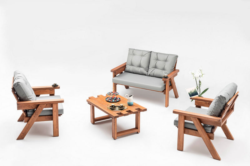 Mobilier Living Asi Home Abant (3+1+1), Gri, 104x48 cm