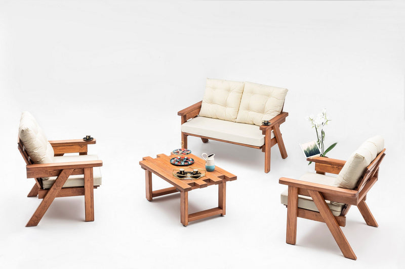 Mobilier Living Asi Home Abant (2+1+1), Crem, 104x48 cm