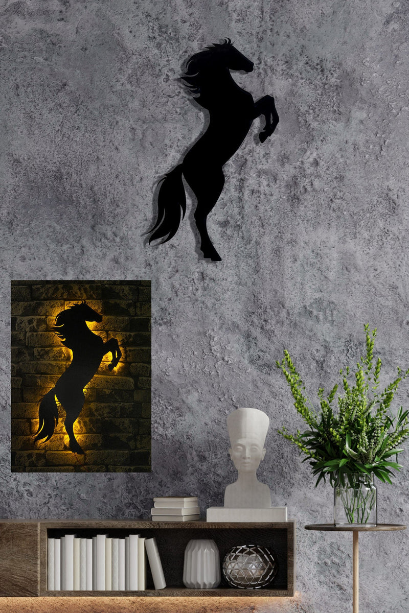 Decorațiune Perete Asi Home Wild Horse, Galben, 60x30 cm