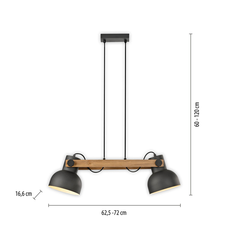 Lustra Paul Neuhaus CUP 2.0 2xE27 Negru
