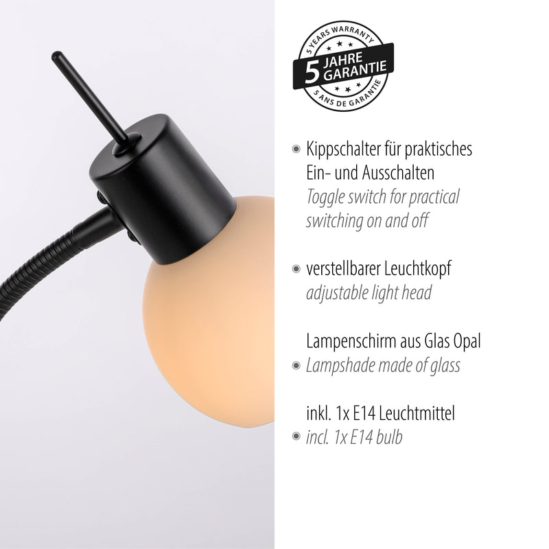 Veioza Paul Neuhaus LOKI 1xE14 Negru