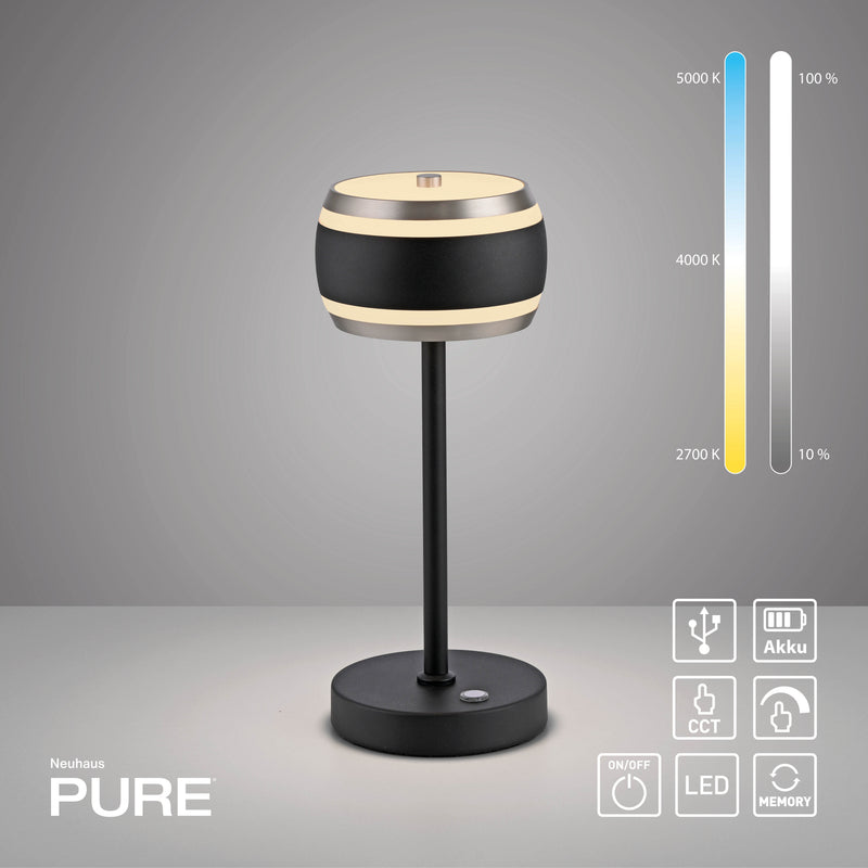 Veioza Paul Neuhaus PURE FALLING RINGS LED Negru