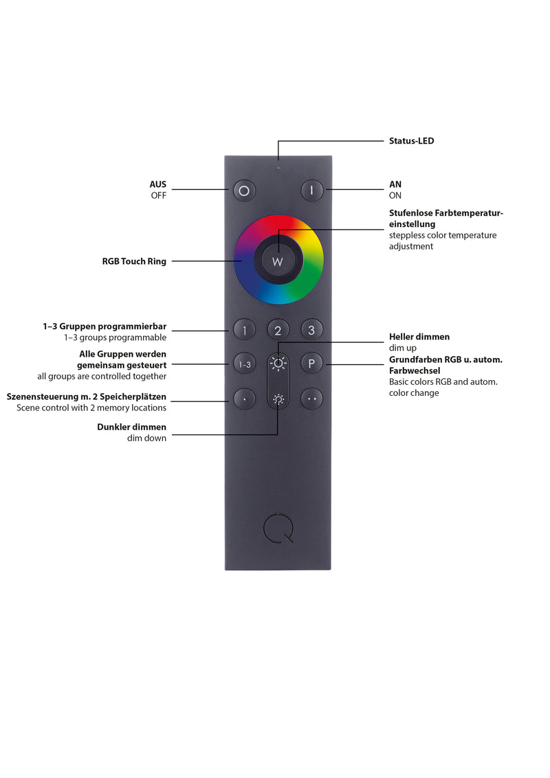 Aplica Paul Neuhaus Q-MIA 4xLED Antracit