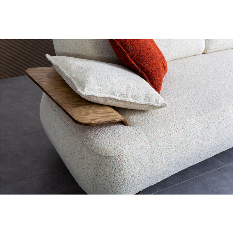 Canapea Lux Hilton Inev Asi Home, Boucle Off White, lungime 250cm, latime 99cm, inaltime 80cm
