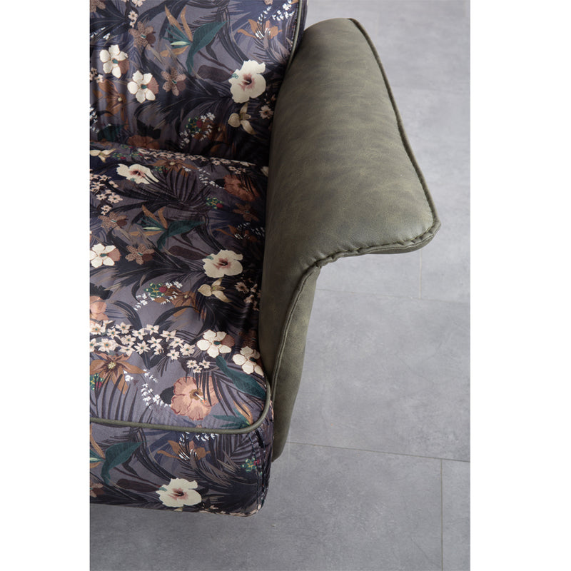 Fotoliu Bergere Arty Inev Asi Home, Floral, verde, lungime 104cm latime 91cm, Inaltime 80cm