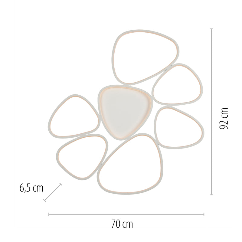 Plafoniera Paul Neuhaus PEBBLES 7xLED Alb